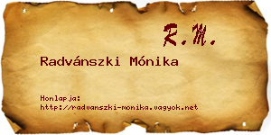 Radvánszki Mónika névjegykártya